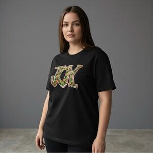 Plus Size 3X Christmas JOY Graphic Tee | Black Holiday T-Shirt🎄